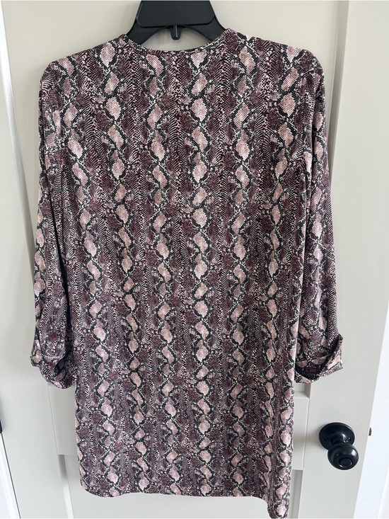 Equipment snake print dress Long-Sleeve Keyhole Shift Dress in Mauve xxs (2)